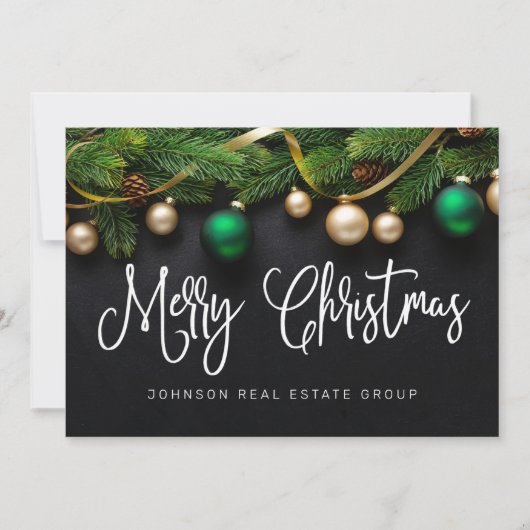 kerstpine-structuur Merry-kerst Feestdagenkaart (Voorkant)