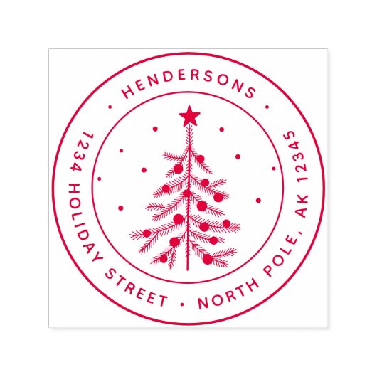 Kerstpine — Terug naar retouradres Zelfinktende Stempel (Design)