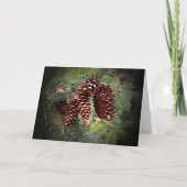 kerstPinecone Arrangement Feestdagen Kaart (Voorkant)