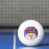 kerstpingpong ball gnome in Paars Pet (Net)