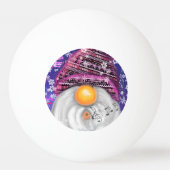 kerstpingpong ball gnome in Paars Pet (Achterkant)