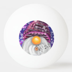 kerstpingpong ball gnome in Paars Pet