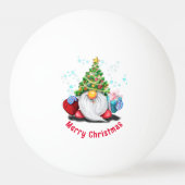 kerstpingpong Ball Gnome met Gift (Voorkant)