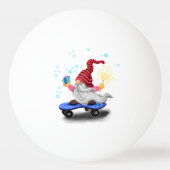 kerstpingpong Ball Skater Gnome met cadeaus (Voorkant)