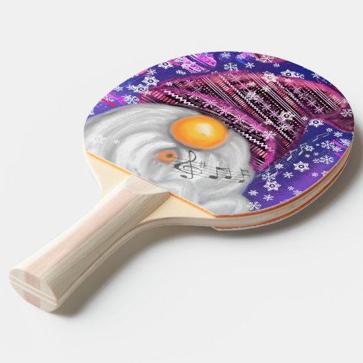 kerstpingpong-paddle-koepel in Paars Pet Tafeltennisbatje (Voorkant Gekanteld)