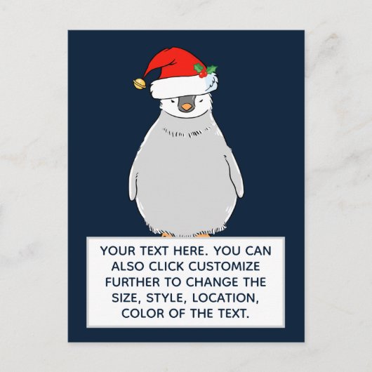 kerstpinguïn - aangepaste tekst briefkaart (Voorkant)