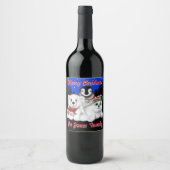 Kerstpinguïn baby Polar beer Seal Personaliseren Wijn Etiket (Voorkant)