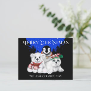 Kerstpinguïn baby Polar beer Seal Pup Briefkaart