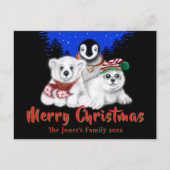 Kerstpinguïn baby Polar beer Seal Pup Briefkaart (Voorkant)