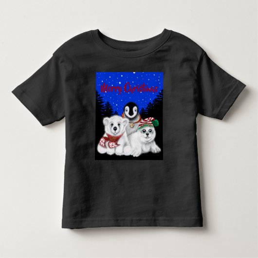 Kerstpinguïn baby Polar beer Seal Pup Kinder Shirts (Voorkant)