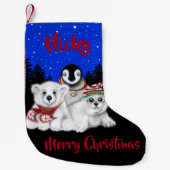 Kerstpinguïn baby Polar beer Seal Pup Kleine Kerstsok (Voorkant)