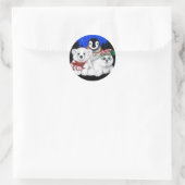 Kerstpinguïn baby Polar beer Seal Pup Ronde Sticker (Tas)