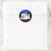 Kerstpinguïn baby Polar beer Seal Pup Ronde Sticker (Tas)