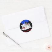 Kerstpinguïn baby Polar beer Seal Pup Ronde Sticker (Envelop)