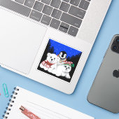 Kerstpinguïn baby Polar beer Seal Pup Sticker (Laptop met iPhone)
