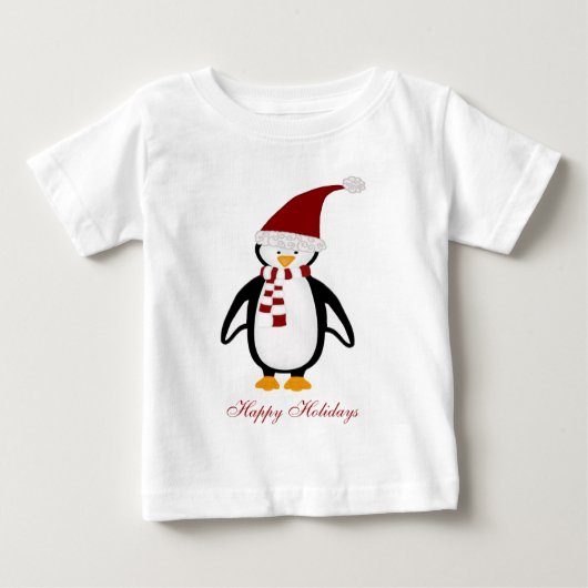 kerstpinguïn-Baby shirt (Voorkant)