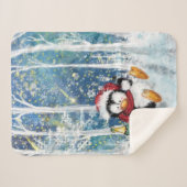 Kerstpinguïn Babydeken Sherpa Deken (Voorkant (horizontaal))