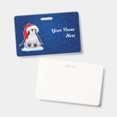 Kerstpinguïn Badge (Voor- en achterkant)