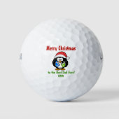 Kerstpinguïn Beste pap ooit aangepast monogram Golfballen (Voorkant)