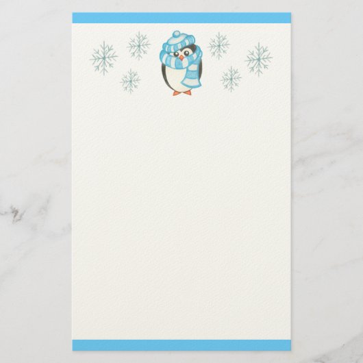 Kerstpinguïn briefpapier (Voorkant)