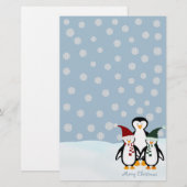Kerstpinguïn, Briefpapier (Voorkant / Achterkant)