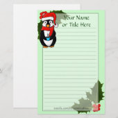 Kerstpinguïn briefpapier (Voorkant / Achterkant)