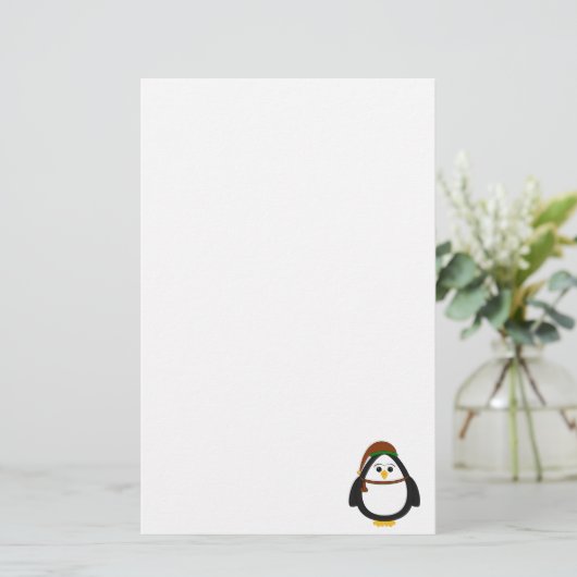 Kerstpinguïn Briefpapier (Staand voorkant)