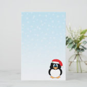 kerstpinguïn briefpapier (Staand voorkant)