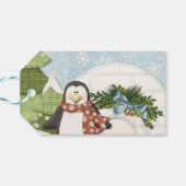 Kerstpinguïn Cadeaulabel (Achterkant Horizontaal)