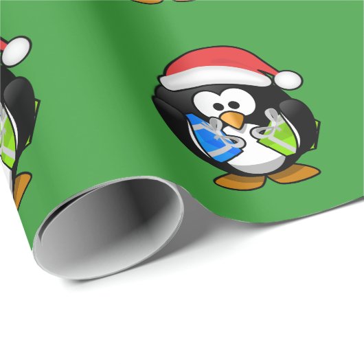 Kerstpinguïn Cadeaupapier (Rol Hoek)