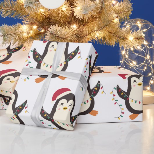 Kerstpinguïn Cadeaupapier (Feestdagen)