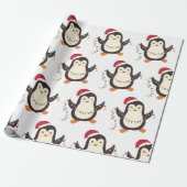 Kerstpinguïn Cadeaupapier (Uitgerold)