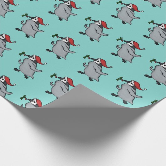 Kerstpinguïn Cadeaupapier (Hoek)