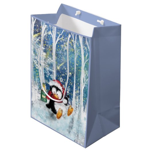 Kerstpinguïn Cadeautas (Voorkant Gekanteld)