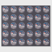 kerstpinguïn Couple Cute Santa en Reindester Cadeaupapier (Vlak)