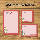Kerstpinguïn die op sneeuw loopt post-it® notes