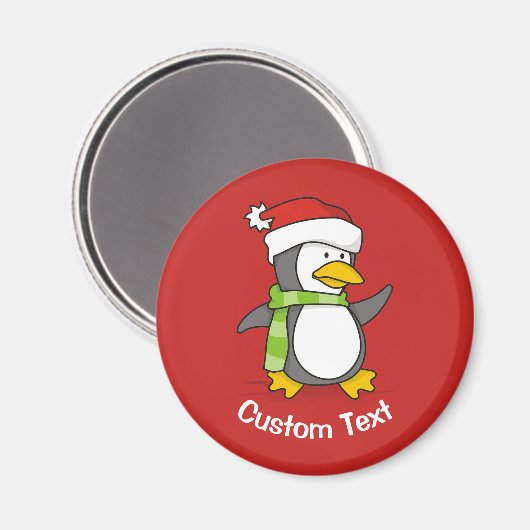 Kerstpinguïn die over sneeuw loopt magneet (Voorkant / Achterkant)
