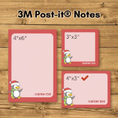 Kerstpinguïn die over sneeuw loopt post-it® notes