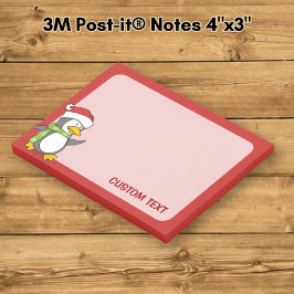 Kerstpinguïn die over sneeuw loopt post-it® notes
