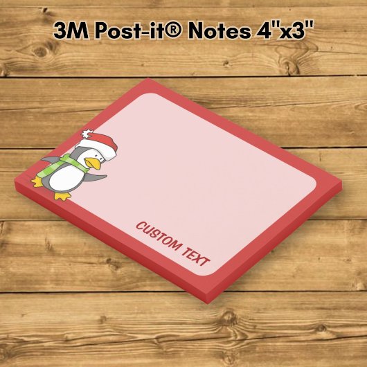 Kerstpinguïn die over sneeuw loopt post-it® notes