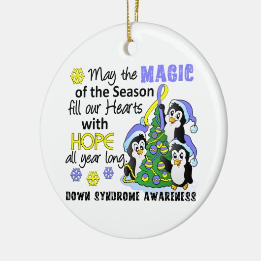 Kerstpinguïn Down Syndrome Keramisch Ornament (Links)