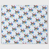 Kerstpinguïn en Snowflakes Cadeaupapier (Vlak)