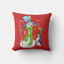Kerstpinguïn en Snowman Pillow