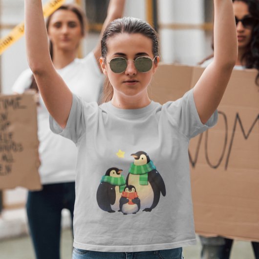 Kerstpinguïn familie - Schattigee pinguïn familie T-shirt