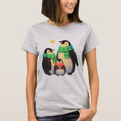Kerstpinguïn familie - Schattigee pinguïn familie T-shirt (Voorkant)