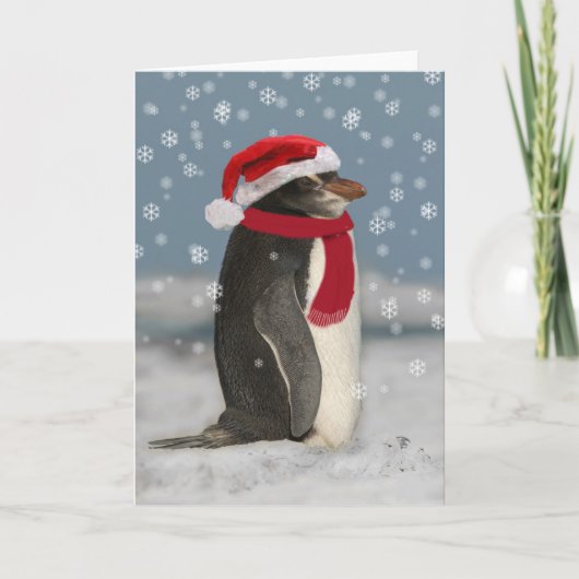 Kerstpinguïn Feestdagen Kaart (Voorkant)