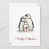 Kerstpinguïn Feestdagenkaart (Voorkant / Achterkant)