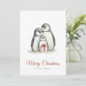 Kerstpinguïn Feestdagenkaart (Staand voorkant)