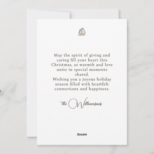 Kerstpinguïn Feestdagenkaart (Achterkant)