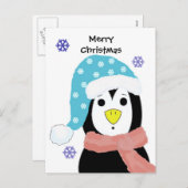 Kerstpinguïn Feestdagenkaart (Voorkant / Achterkant)